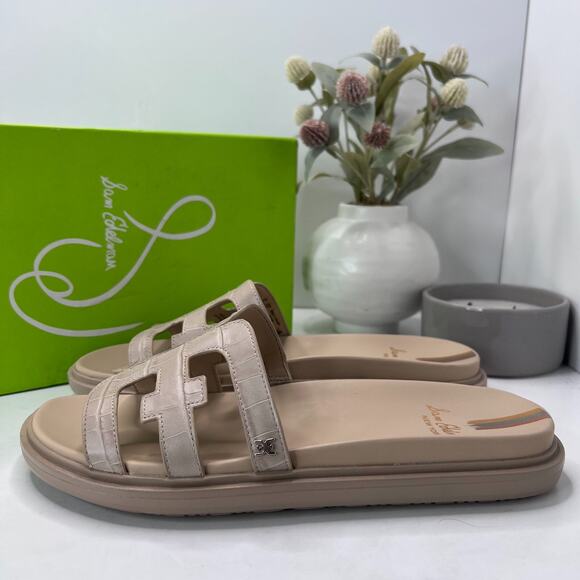 Sam Edelman Valeri Oak Croc Platform Slide Sandals I0103L5201 Women’s 11M NWB - Picture 1 of 10